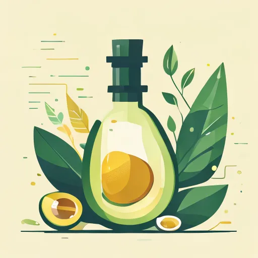 Avocado oil extraction and benefits illustration