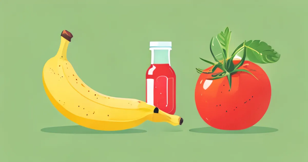 Nutrition comparison of banana vs tomato ketchup