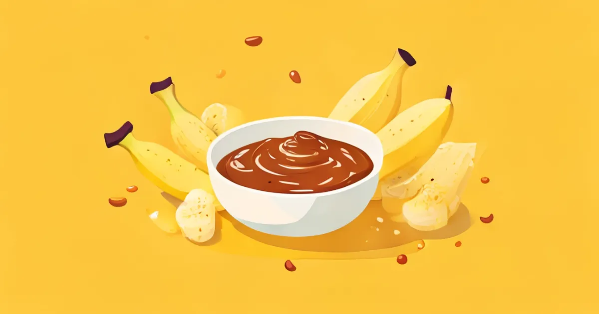 Fried foods with banana sauce dipping