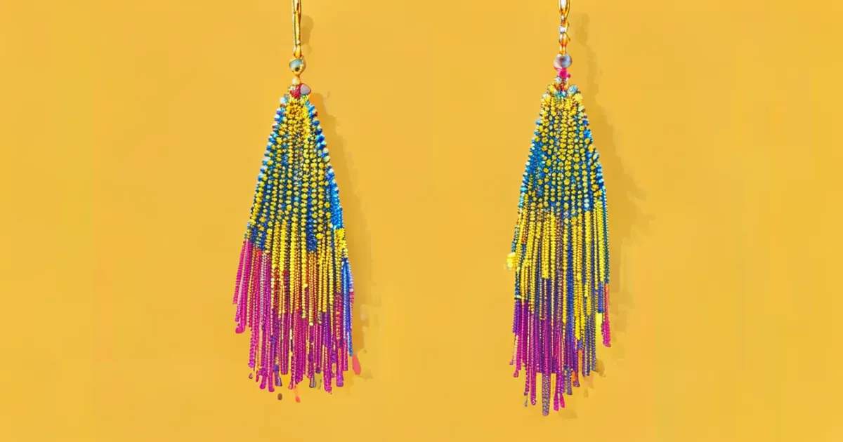 Beaded fringe earrings with cascading movement