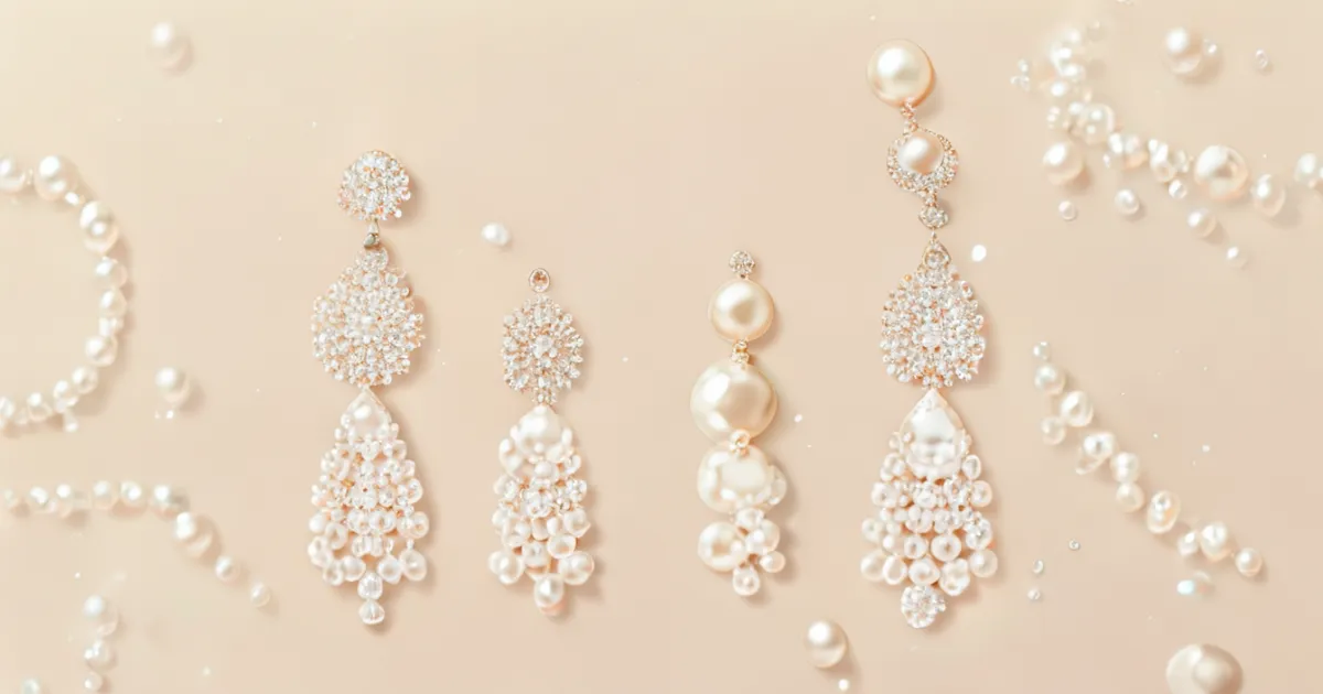 Delicate beaded wedding earrings with bridal elements