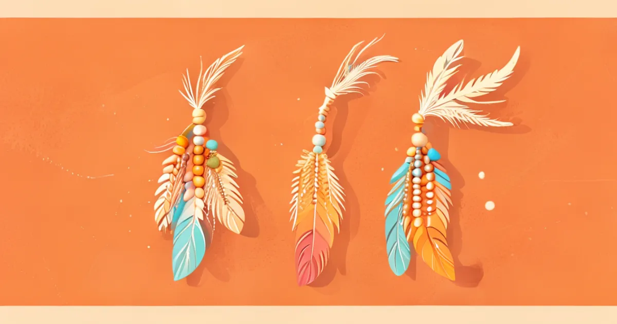 Boho style beaded earrings with natural elements