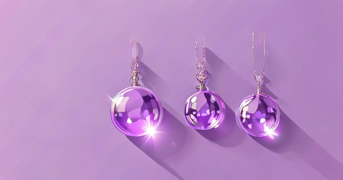 Glass bead earrings with light and transparency effects