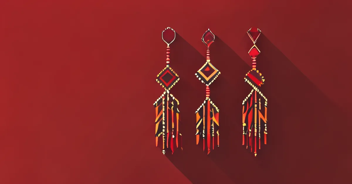 Tribal inspired beaded earrings with geometric patterns