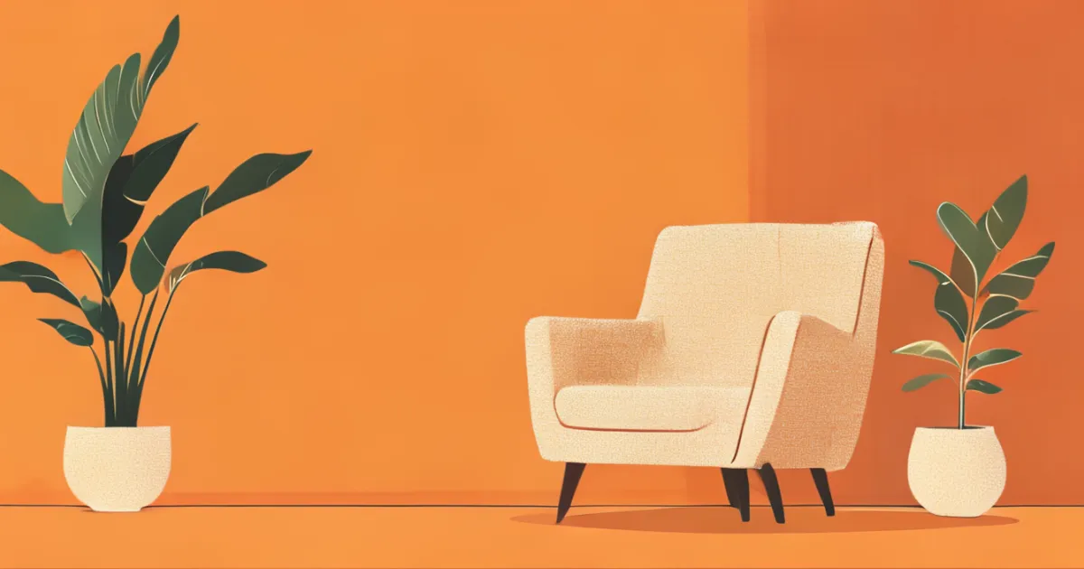 Boucle armchair in living room setting
