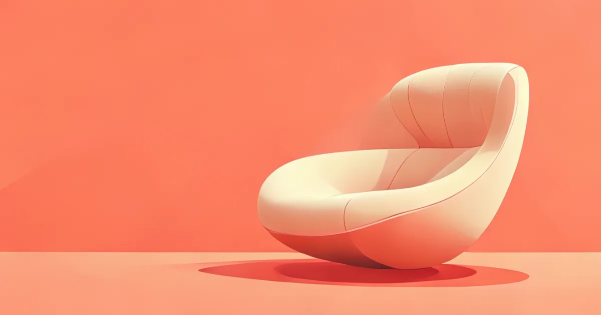 Curved boucle lounge chair design