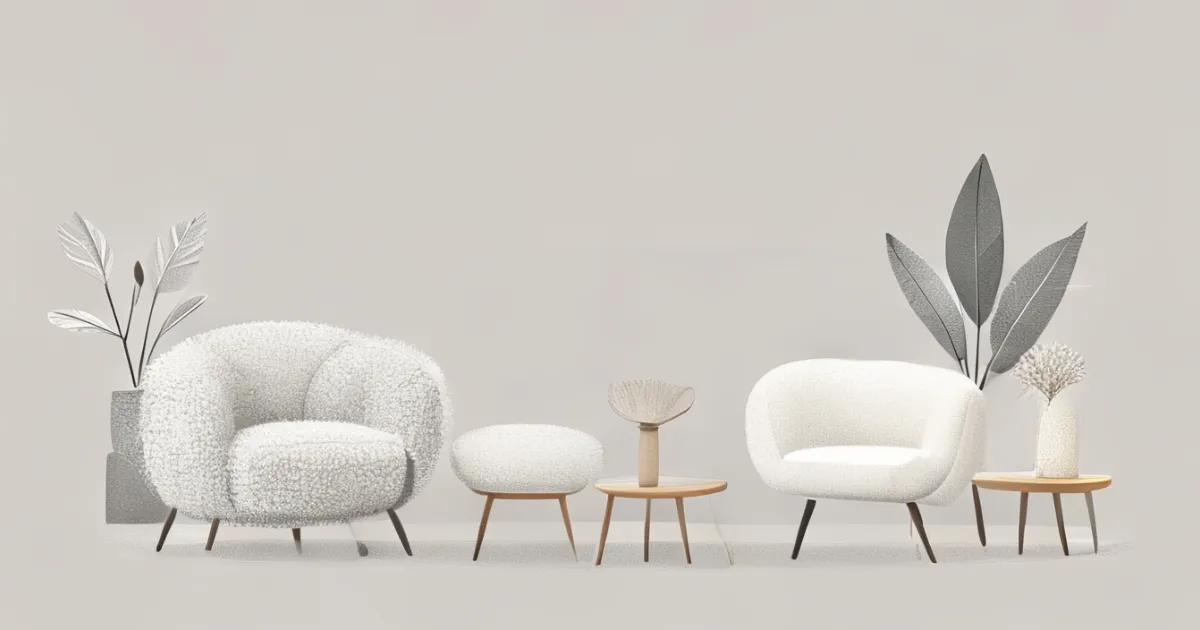 Minimalist boucle furniture collection