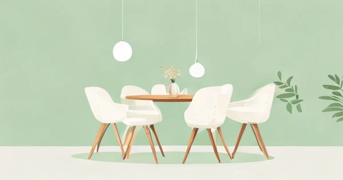 White boucle dining chairs in dining setting