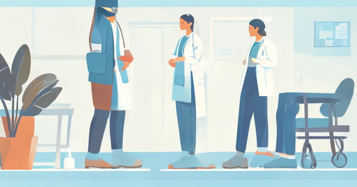 Healthcare professionals in nursing clogs