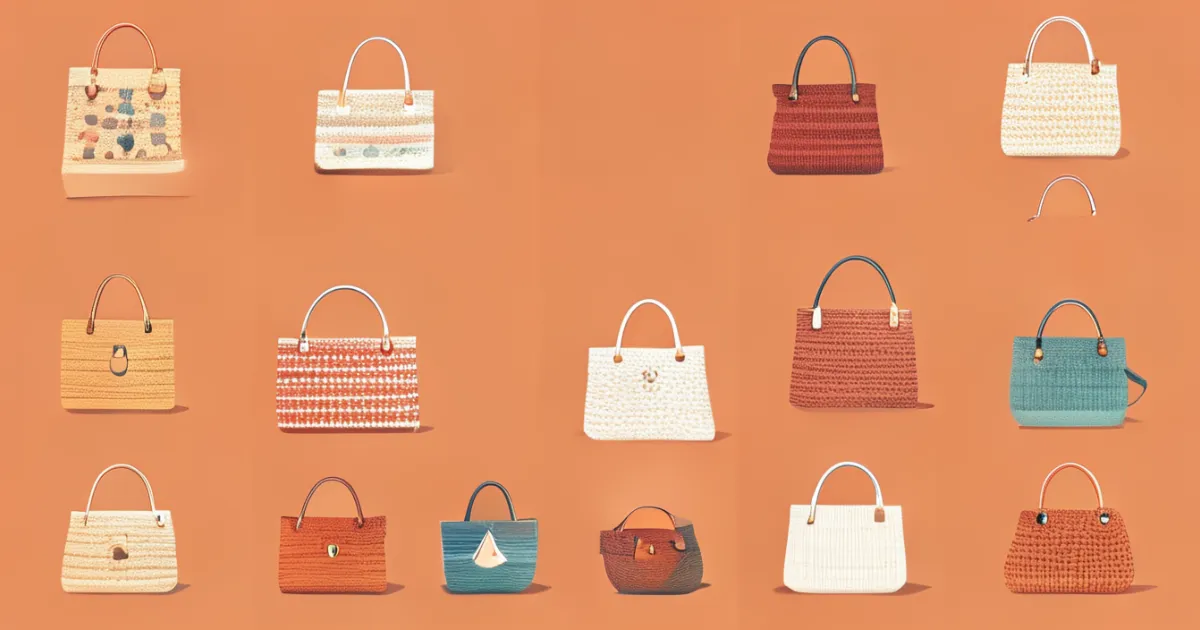 Various crochet bag styles collection