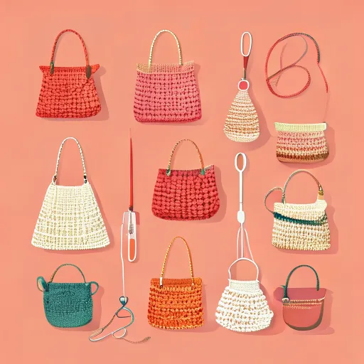 Crochet bag styles and definition illustration