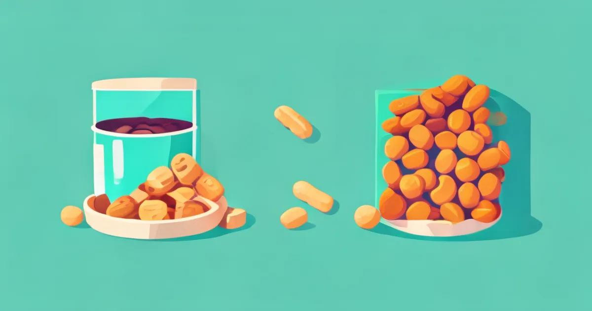 Dehydrated dog food vs kibble comparison chart