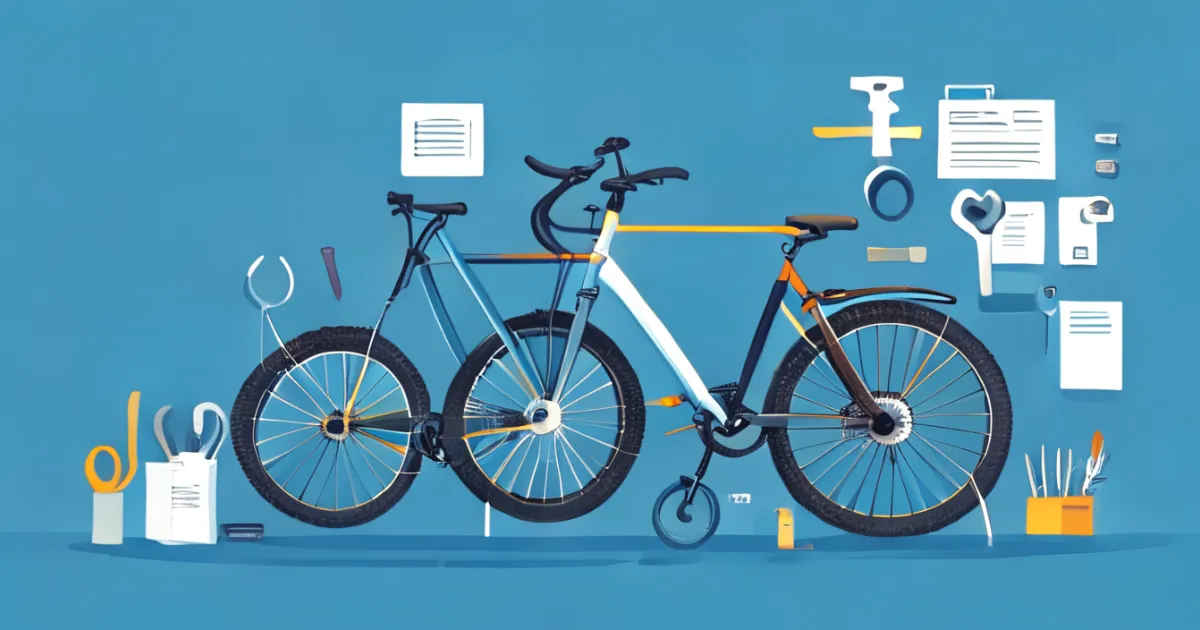 E-bike maintenance tools and routine checklist visualization