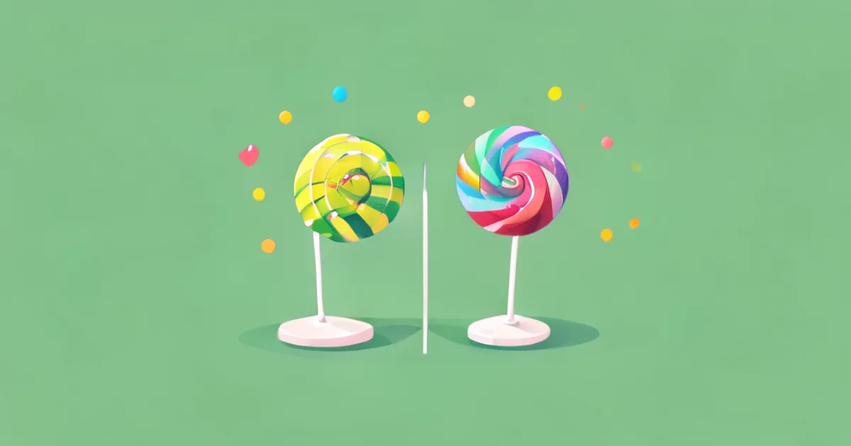 Comparison between freeze dried and regular candy