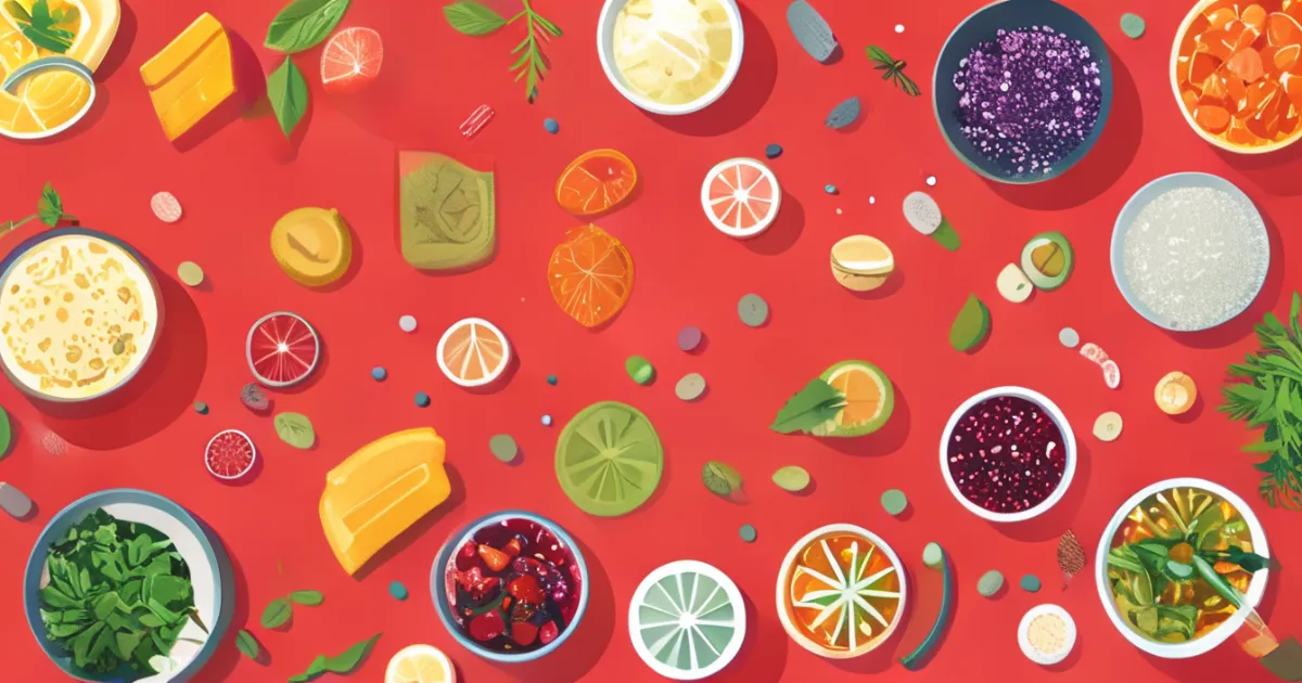 Freeze dried recipe ingredients and meals illustration