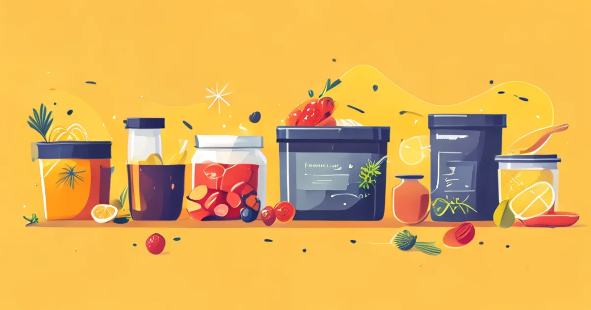 Freeze dried foods and meal preparation illustration