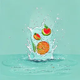 Food rehydration process illustration
