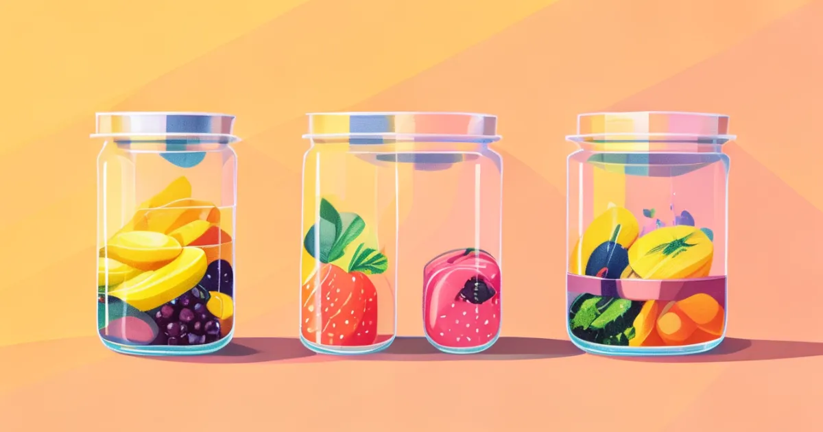 Clear Refrigerator Containers with Food