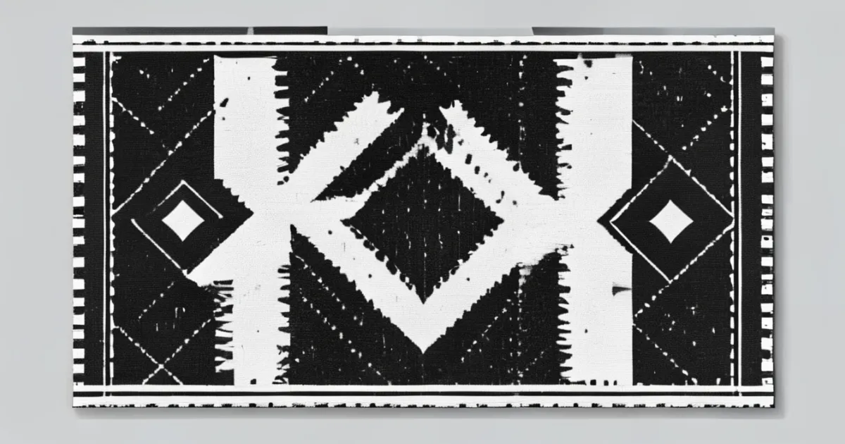 Black and white geometric rug design