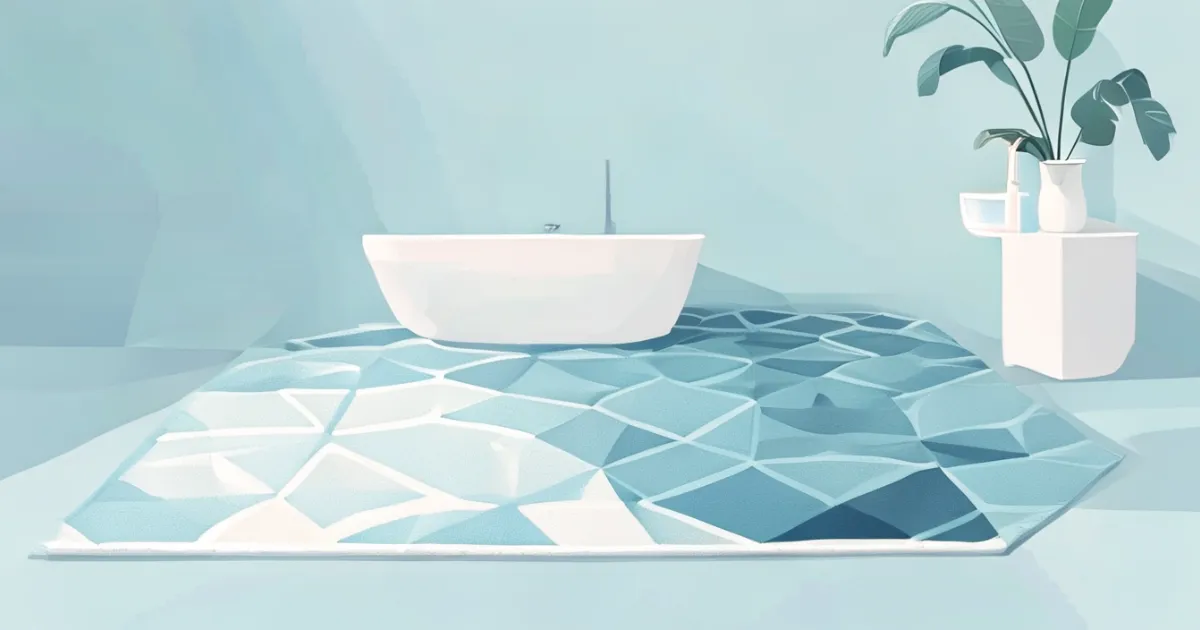Geometric bathroom rug design