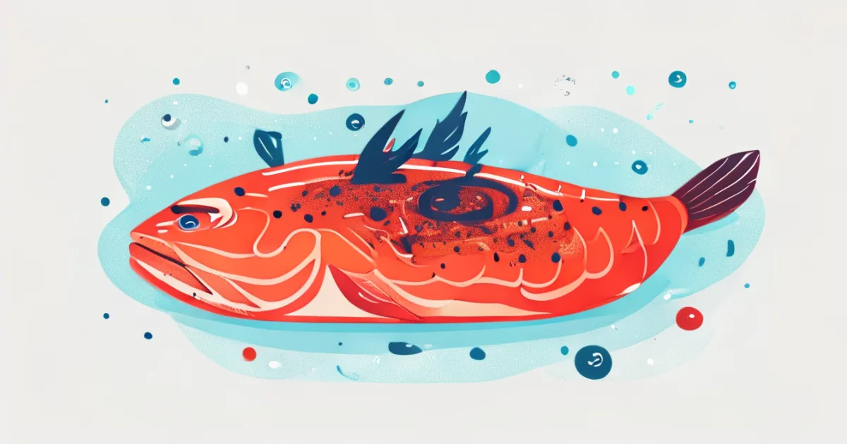 Gochujang glazed salmon illustration