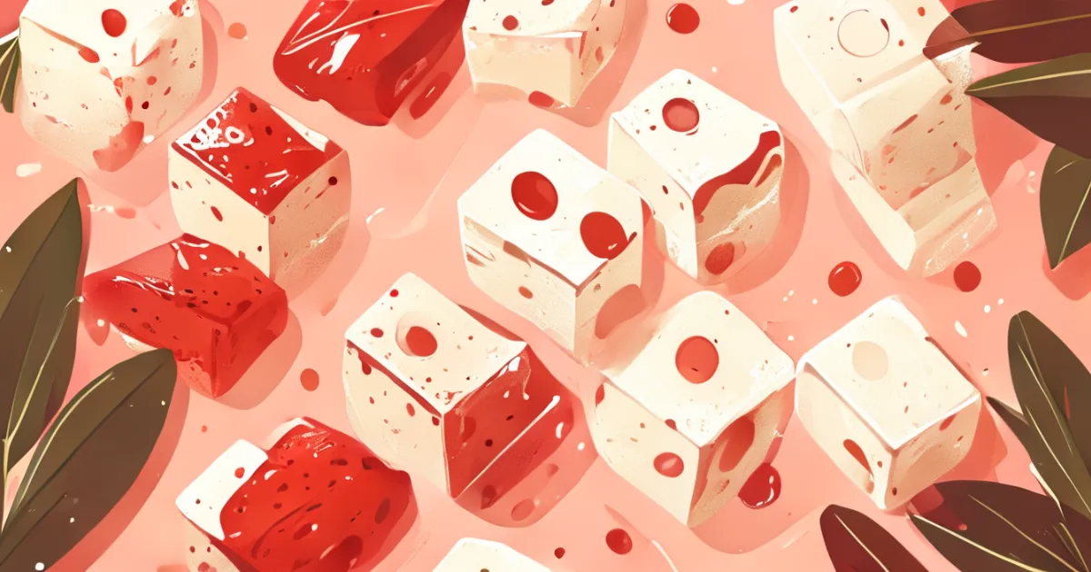 Gochujang glazed tofu illustration