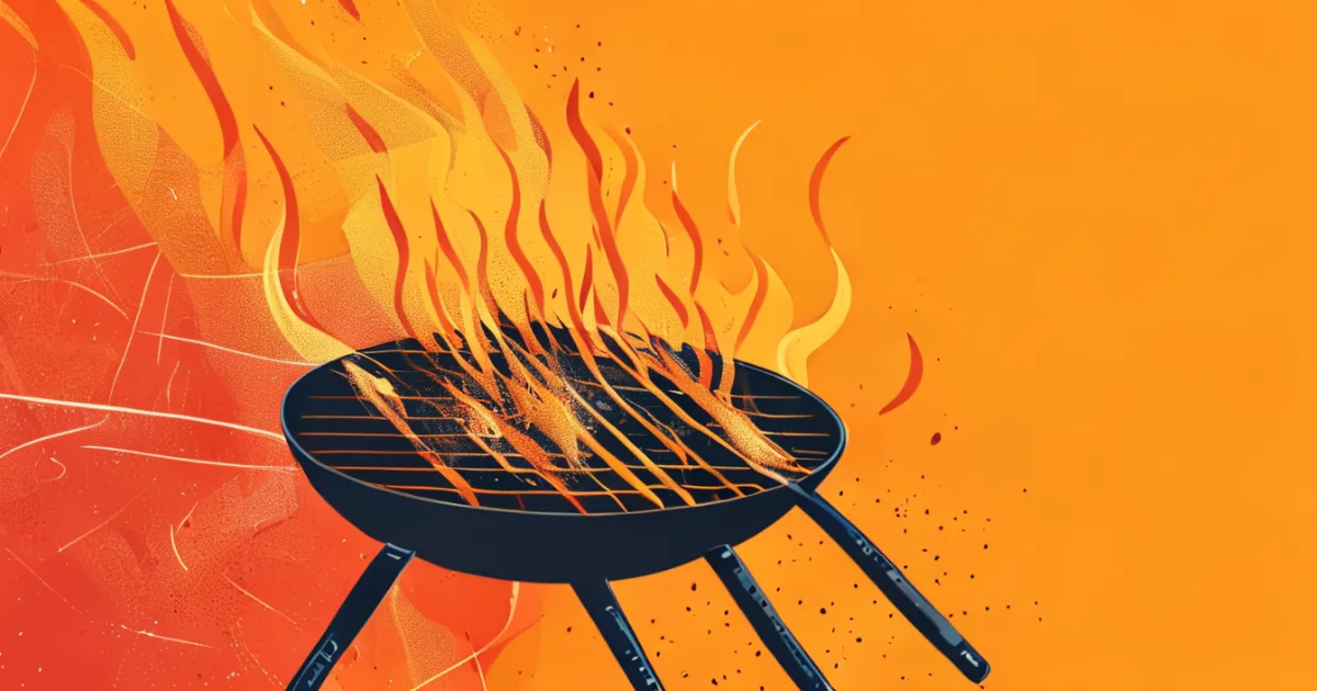 Grilled hanger steak cooking technique illustration