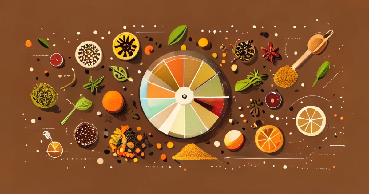 Seasoning combinations and spice blends illustration