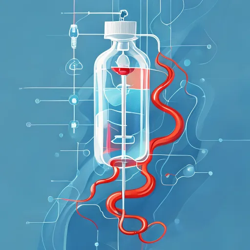 IV therapy process and wellness benefits illustration IV therapy process and wellness benefits illustration