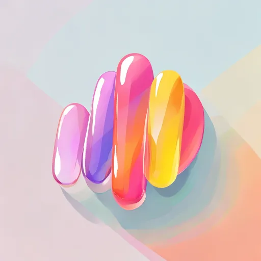 Jelly nail art concept showing transparent layers
