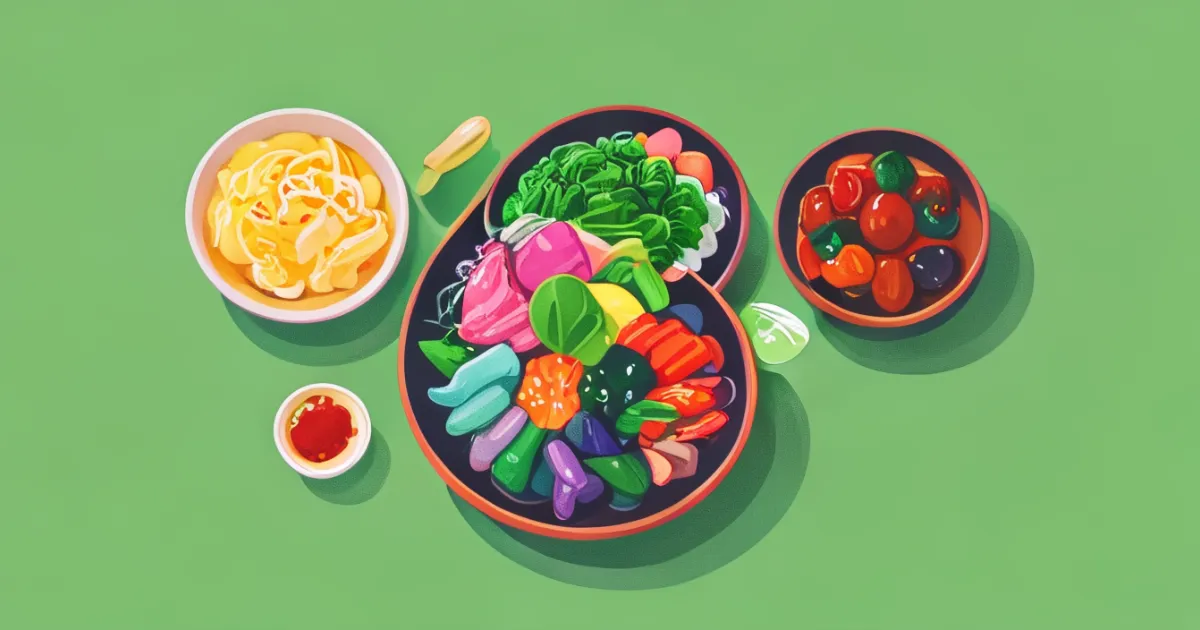 Traditional Korean barbecue side dishes banchan