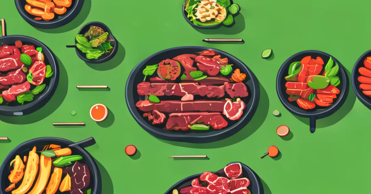 All you can eat Korean barbecue meat selection