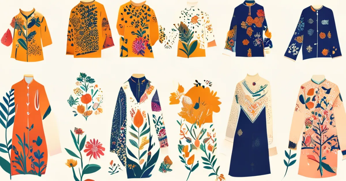 Różnorodność drukowanych wzorów kurta