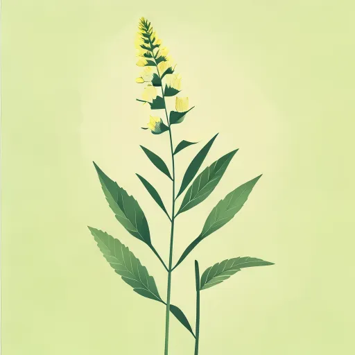 Mullein plant botanical illustration showing medicinal herb characteristics