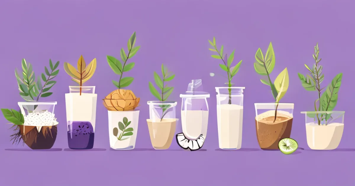 Various non-dairy creamer ingredients and plant sources Various non-dairy creamer ingredients and plant sources