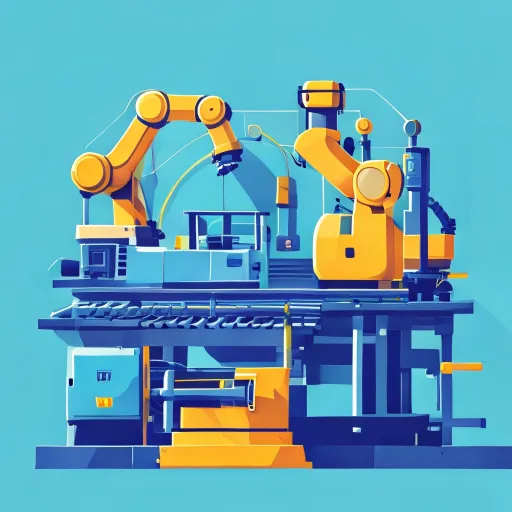 Automated packaging machinery concept illustration Automated packaging machinery concept illustration