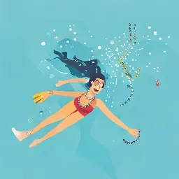 Person wearing jewelry while swimming