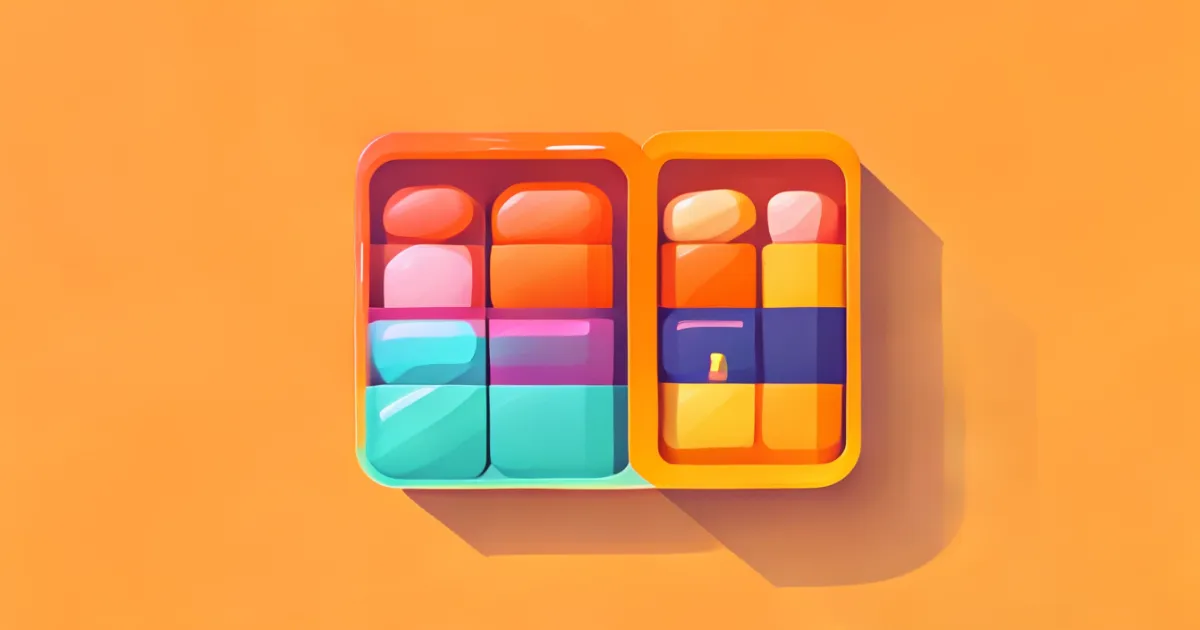 Weekly pill organizer with color-coded daily compartments