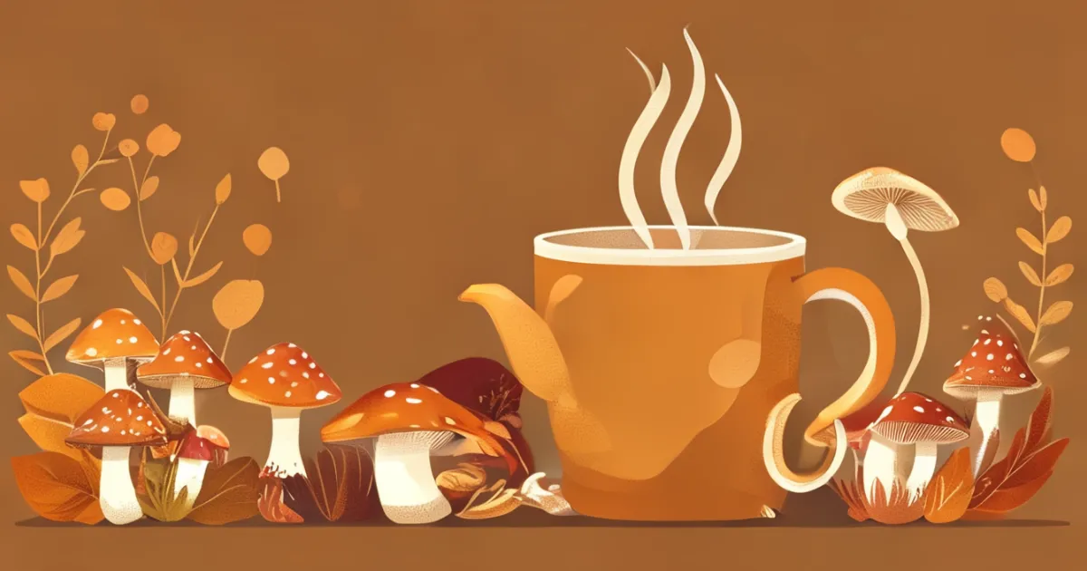 Reishi mushroom tea preparation process visualization