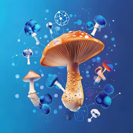 Scientific visualization of Reishi mushroom compounds and health effects