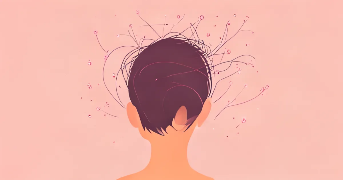 Scalp massage for thinning hair concept Scalp massage for thinning hair concept