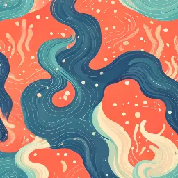 Natural beach waves illustration