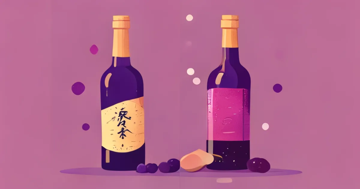 Comparació de ampolls de vi de Shaoxing i mirin