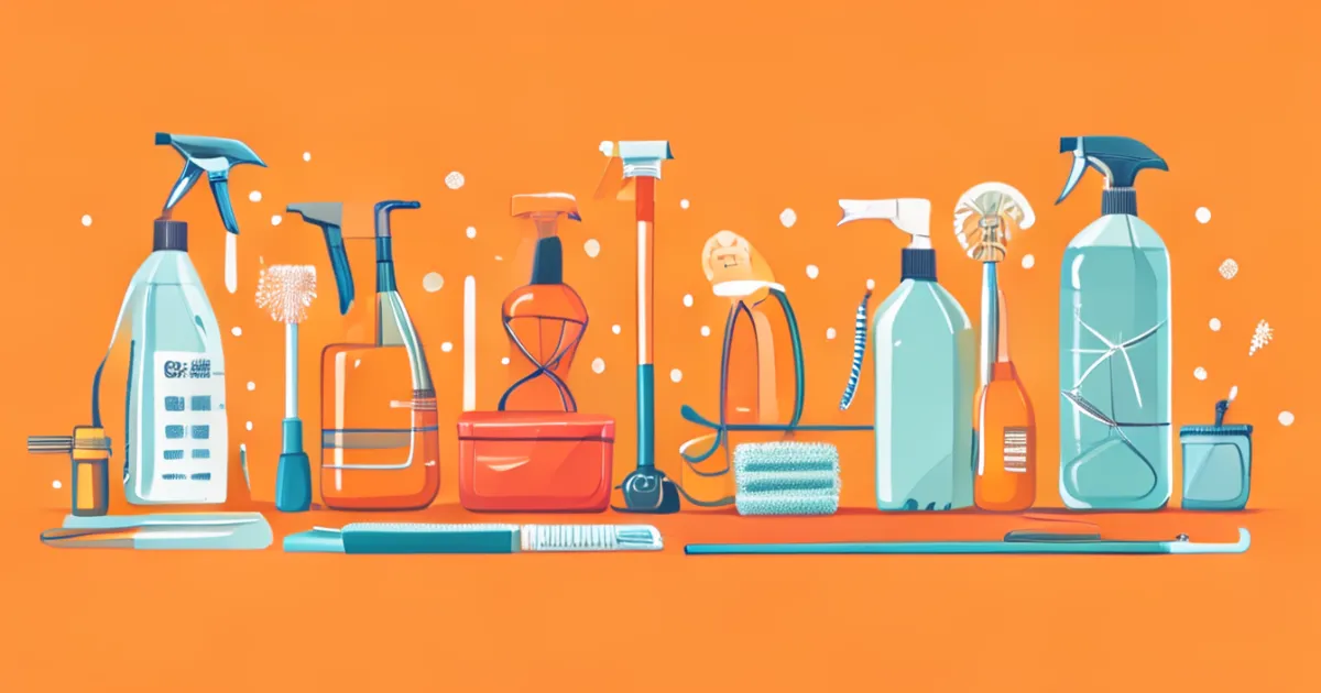 Maintenance tools and cleaning supplies for SPC flooring care