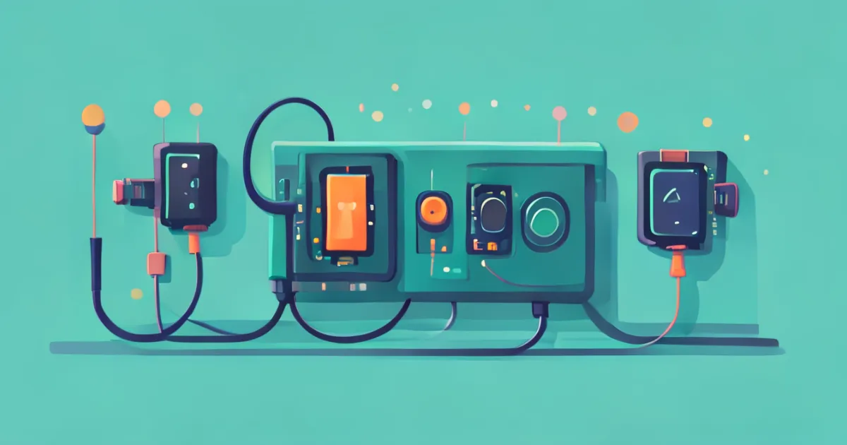 Surge protector with USB charging ports illustration