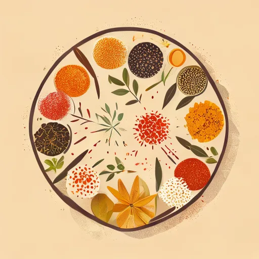 Seven spice ingredients for Japanese togarashi blend