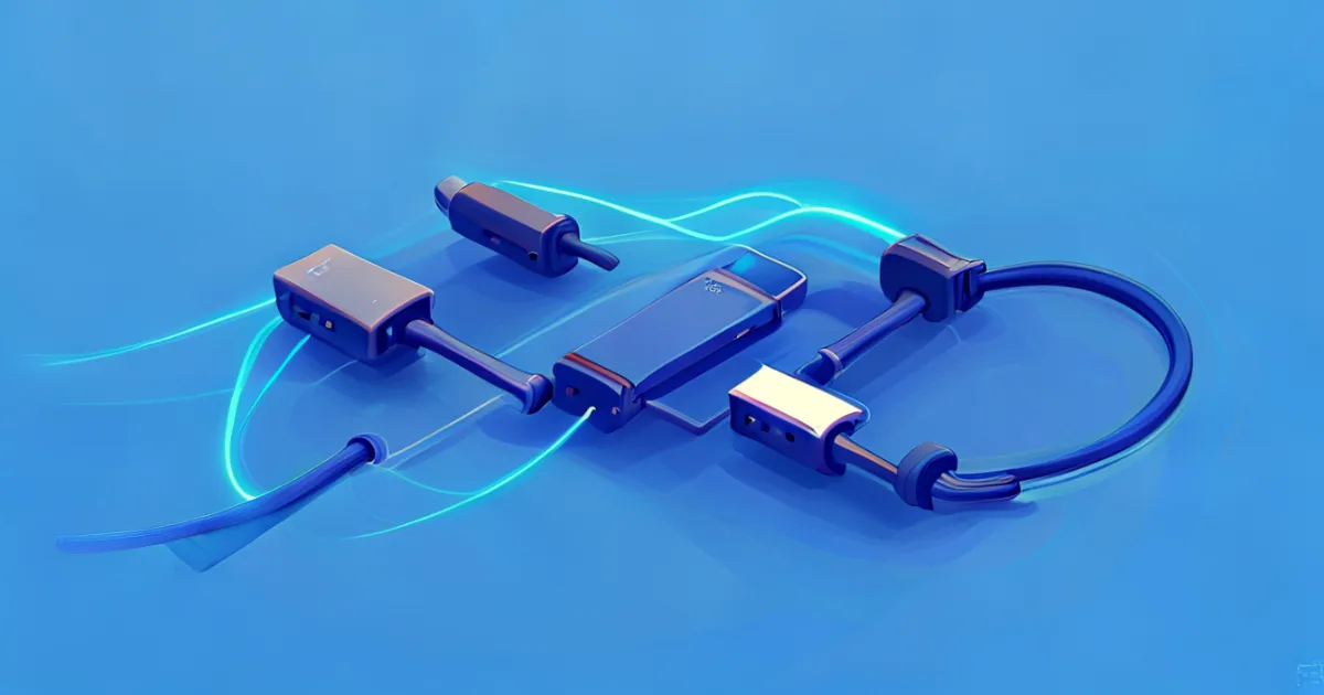 USB-A to Lightning Adapter Connection