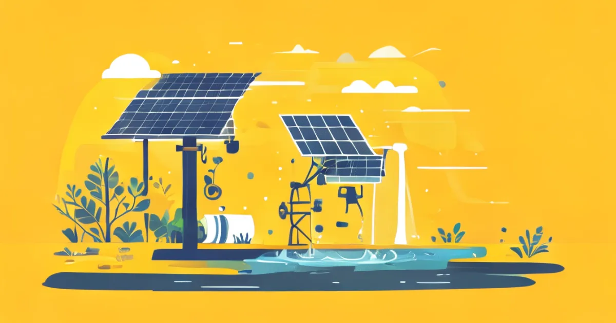 Solar powered well pump system illustration